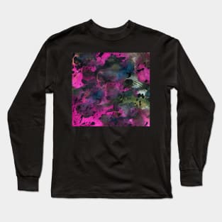 Simple abstract watercolor, animal print. Sky brushed grunge Graffiti. Blue-pink tie dye boho. Best for backgrounds, wallpapers, covers and packaging, wrapping paper. Long Sleeve T-Shirt